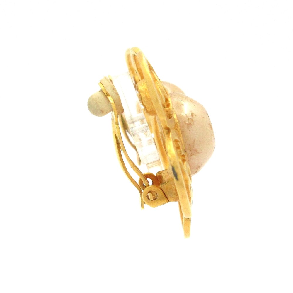 Chanel Clip On Earrings Gold Cream Hardware Faux Pearl - Picture 2 of 6